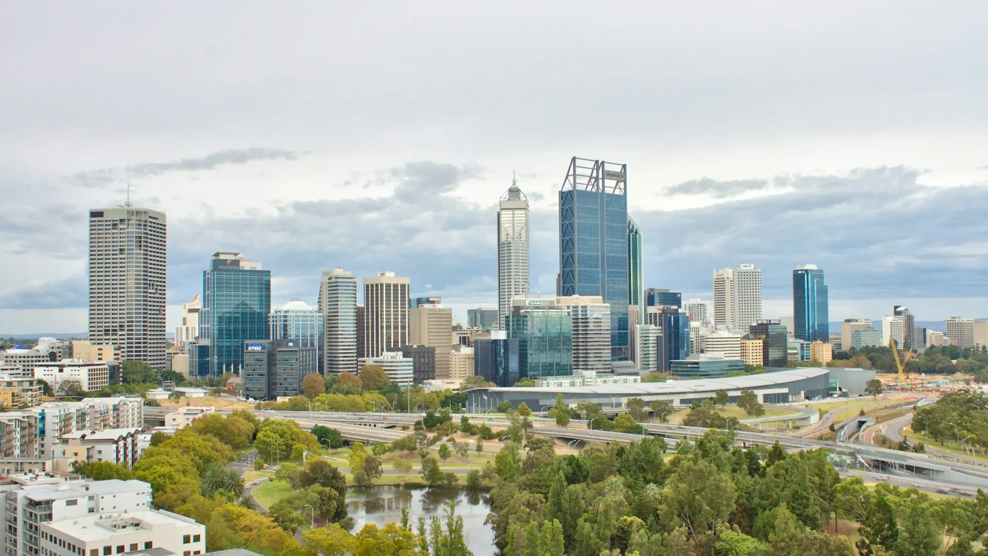 Perth city viewed across Kings Park